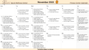 November 22 Schedule