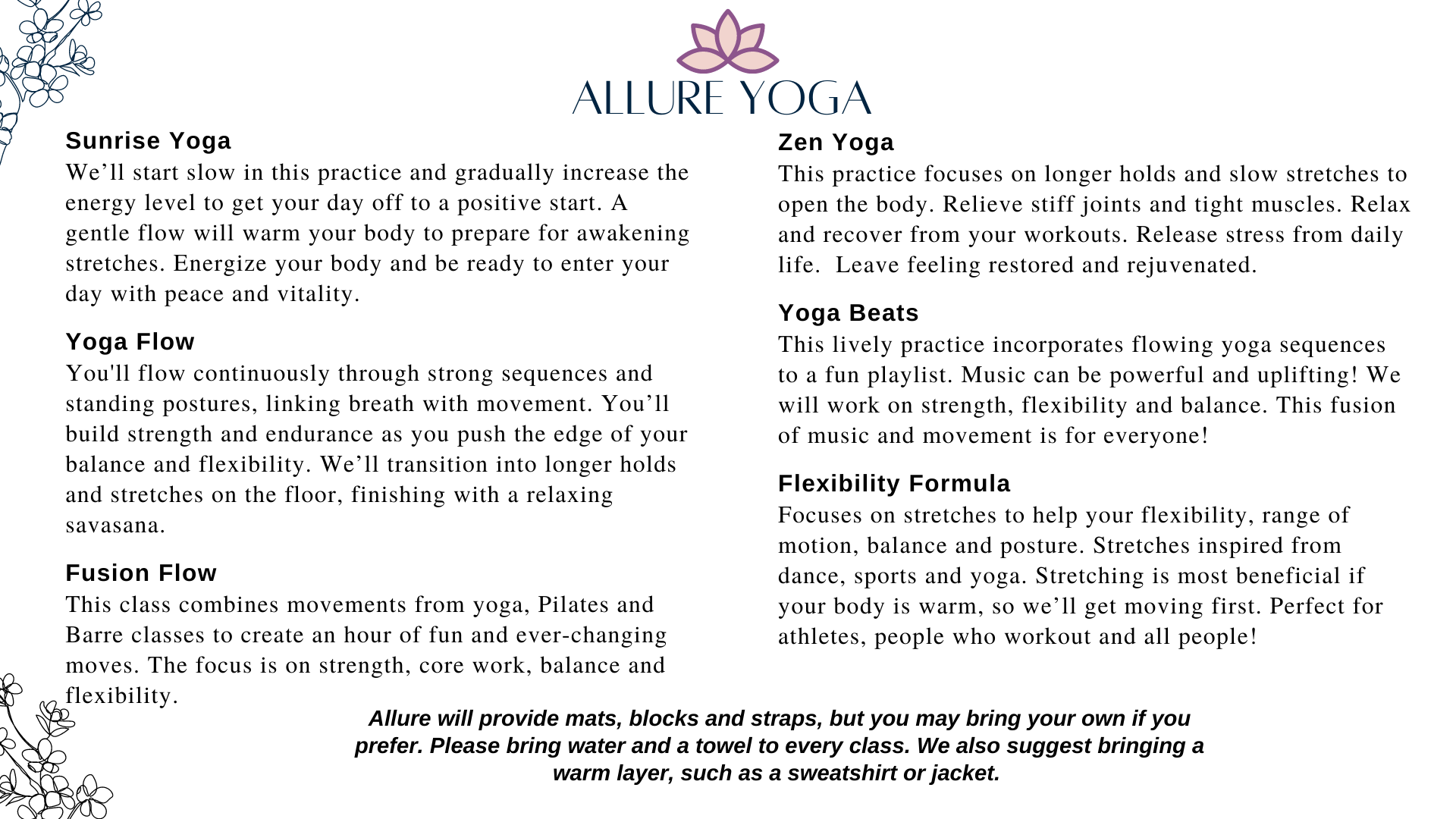Yoga Descriptions